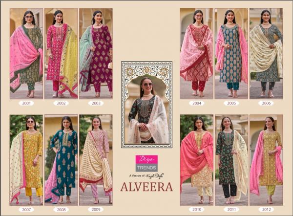 Alveera By Diya Trends Rayon Kurti With Bottom Dupatta Collection