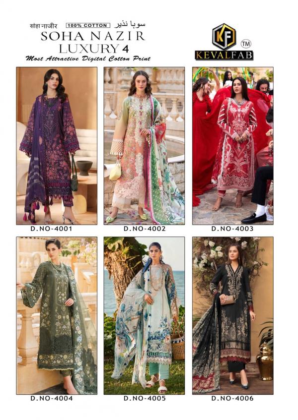 Keval Soha Nazir Vol 4 Cotton Printed Karachi Dress Material