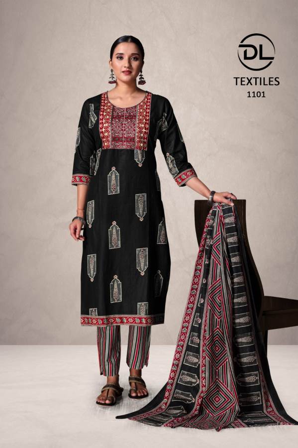 Dl Top Secret Vol 1 Cotton Printed Kurti Bottom With Dupatta