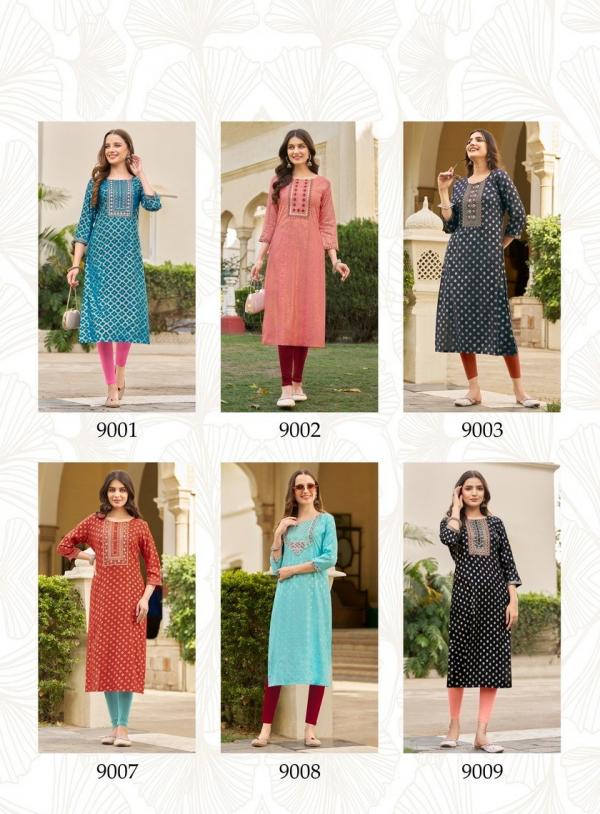 Victoria Vol 9 Diya Trends Classy Rayon Printed Kurti Collection