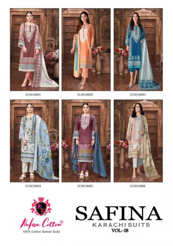 Nafisa Safina Vol 8 Soft Cotton Digital Printed Dress Material