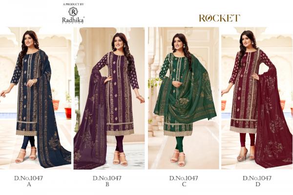 Radhika Azara Rocket Cotton Printed Dress Material