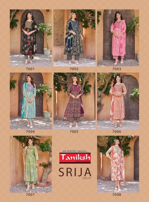 Taniksh Srija Vol 7 Rayon Kurti Bottom With Dupatta