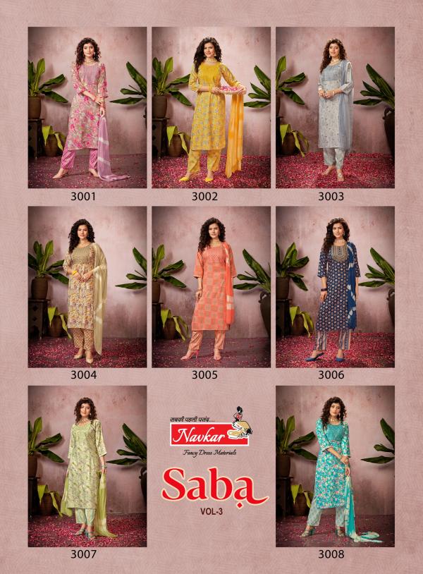 Navkar Saba Vol 3 Rayon Kurti With Bottom Dupatta