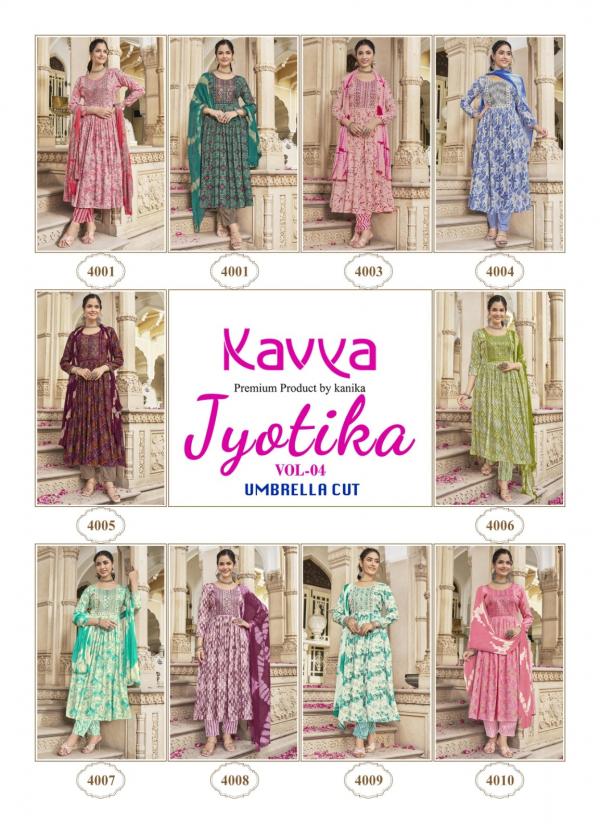 Kavya Jyotika Vol 4 Capsule Foil Printed Kurti Bottom With Dupatta