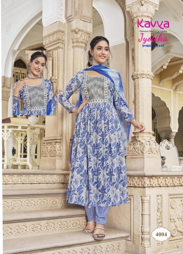 Kavya Jyotika Vol 4 Capsule Foil Printed Kurti Bottom With Dupatta