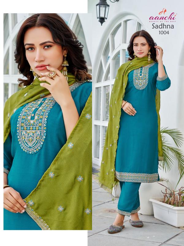 Aanchi Sadhna Designer Kurti Bottom With Dupatta