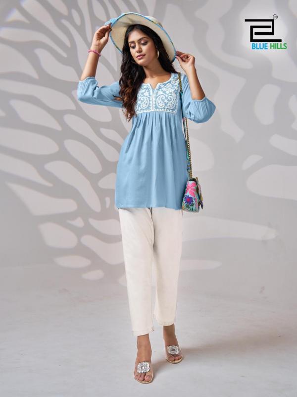 Blue Hills Universe Rayon Embroidered Top Collection