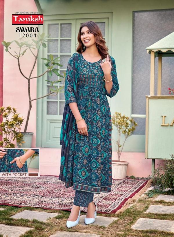 Taniksh Swara Vol 12 Rayon Kurti Bottom With Dupatta Collection