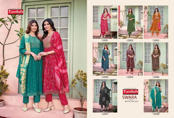 Taniksh Swara Vol 12 Rayon Kurti Bottom With Dupatta Collection