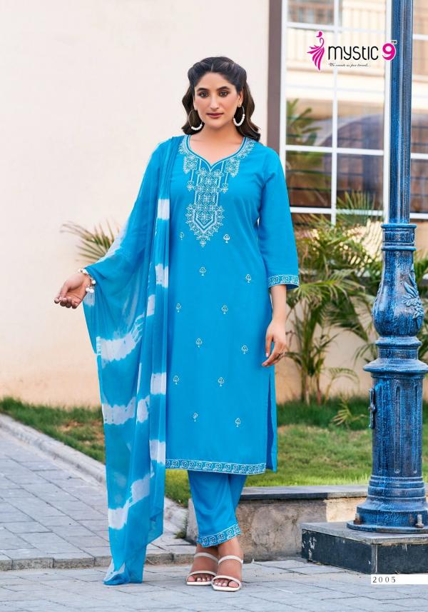 Mystic 9 Karachi Vol 2 Rayon Kurti Bottom With Dupatta Collection