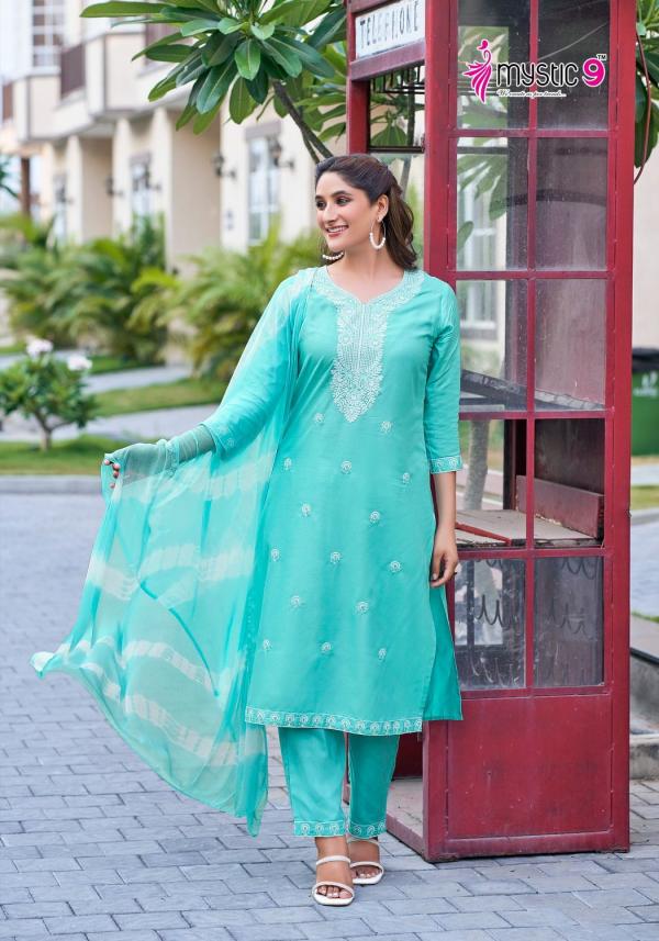 Mystic 9 Karachi Vol 2 Rayon Kurti Bottom With Dupatta Collection