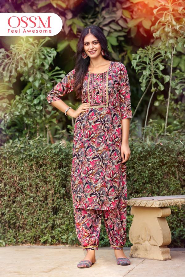 Ossm Maahi Vol 3 Rayon Printed Kurti With Bottom Collection