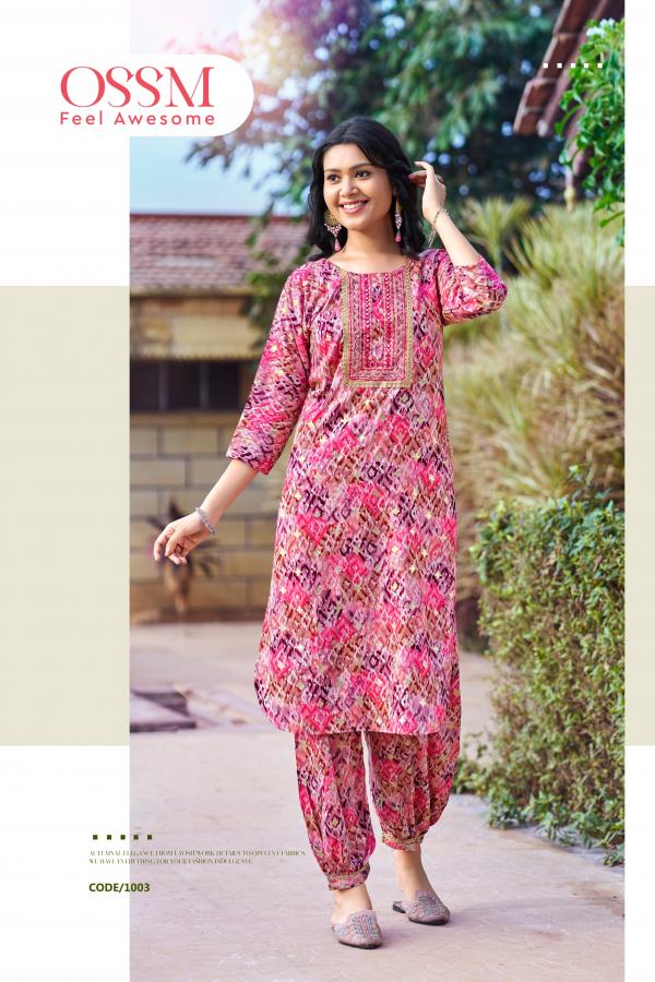 Ossm Maahi Vol 3 Rayon Printed Kurti With Bottom Collection