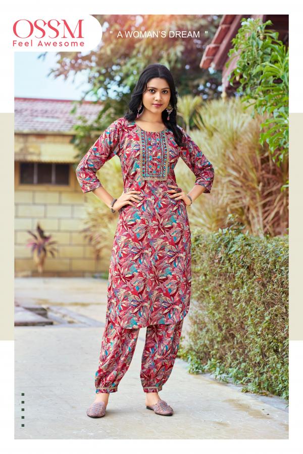 Ossm Maahi Vol 3 Rayon Printed Kurti With Bottom Collection