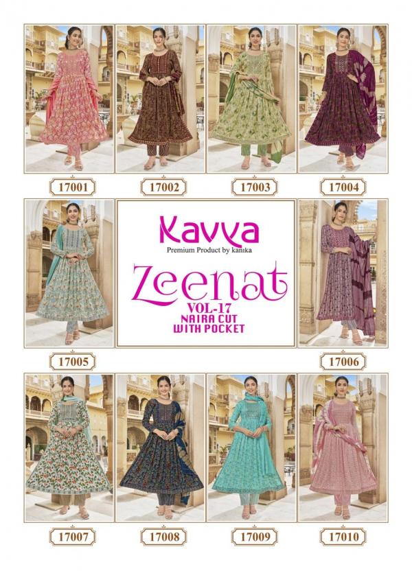 Kavya Zeenat Vol 17 Foil Printed Kurti Bottom With Dupatta