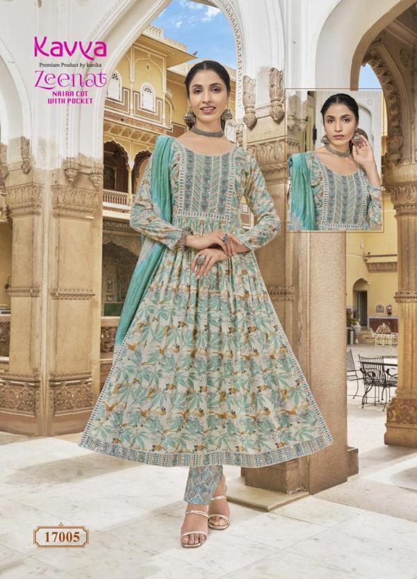 Kavya Zeenat Vol 17 Foil Printed Kurti Bottom With Dupatta