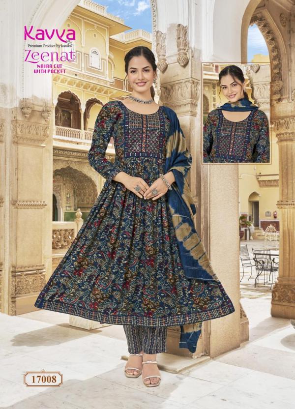 Kavya Zeenat Vol 17 Foil Printed Kurti Bottom With Dupatta