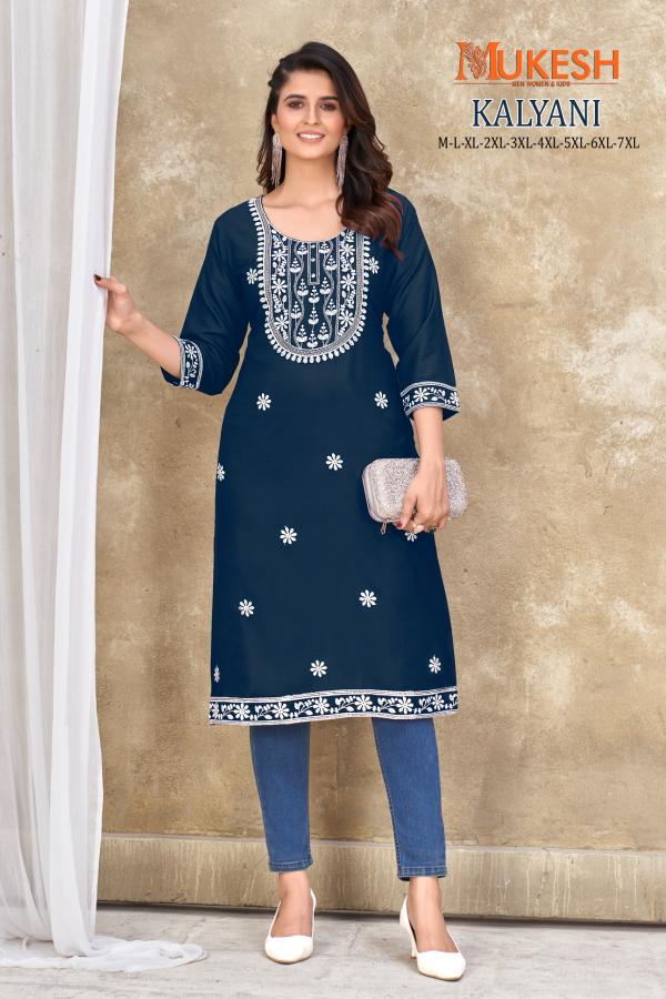 Mukesh Kalyani Rayon Embroidered Kurti Collection