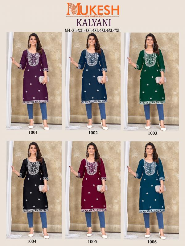 Mukesh Kalyani Rayon Embroidered Kurti Collection