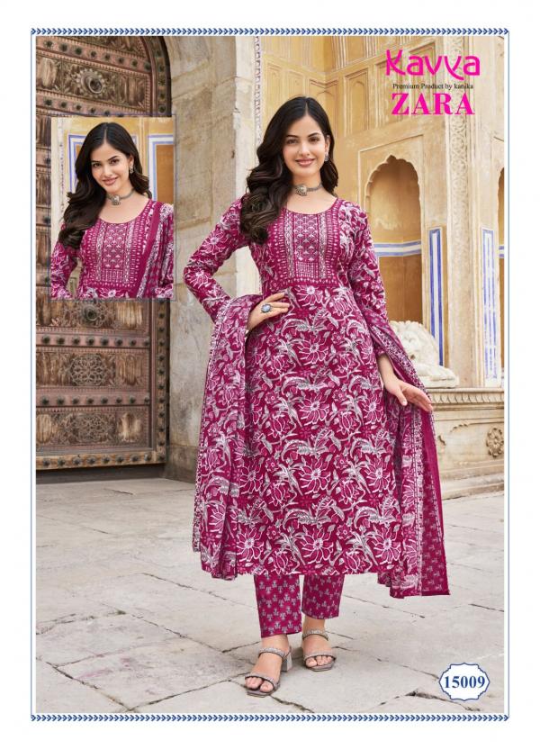 Kavya Zara Vol 15 Cambric Cotton Kurti Pant With Dupatta Collection