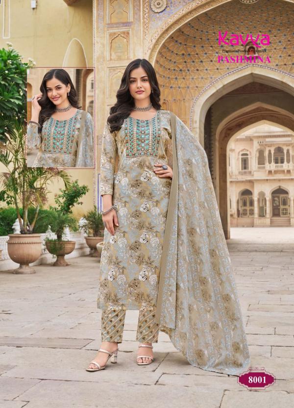 Kavya Pashmina Vol 8 Cotton Kurti Pant With Dupatta Collection