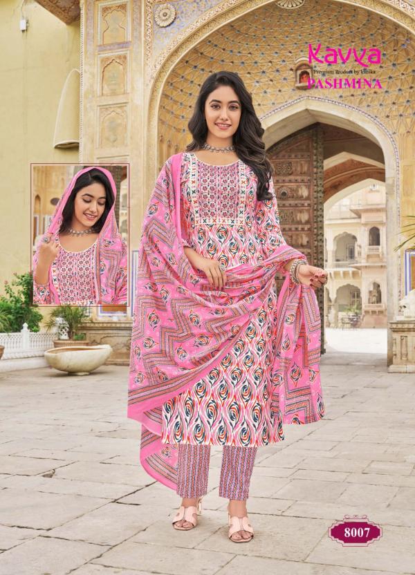 Kavya Pashmina Vol 8 Cotton Kurti Pant With Dupatta Collection