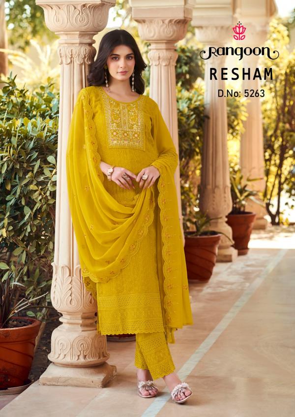 Rangoon Resham Georgette Kurti Bottom With Dupatta