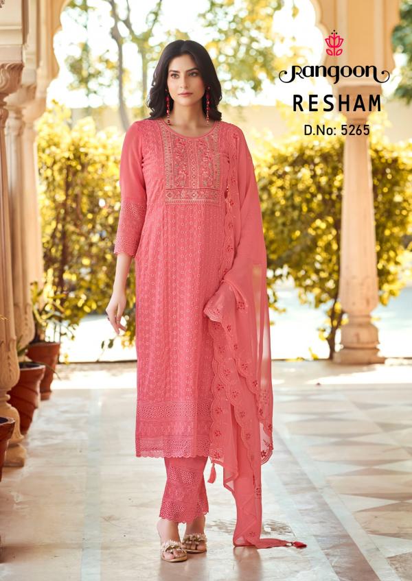 Rangoon Resham Georgette Kurti Bottom With Dupatta