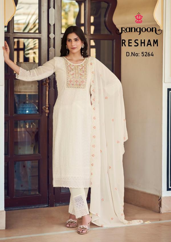 Rangoon Resham Georgette Kurti Bottom With Dupatta