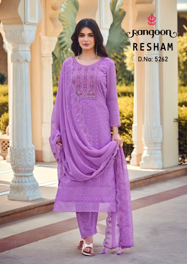 Rangoon Resham Georgette Kurti Bottom With Dupatta