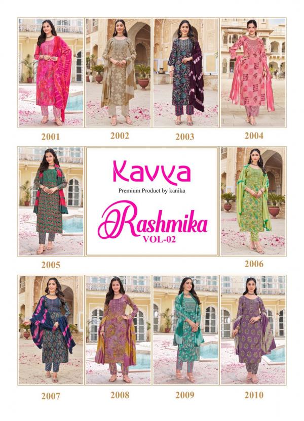 Kavya Rashmika Vol 02 Rayon Kurti Pant With Dupatta Collection