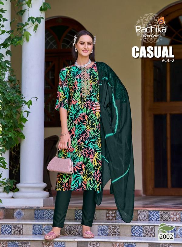 Radhika Casual Vol 2 Rayon Kurti Pant With Dupatta Collection