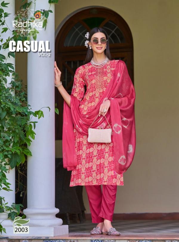 Radhika Casual Vol 2 Rayon Kurti Pant With Dupatta Collection