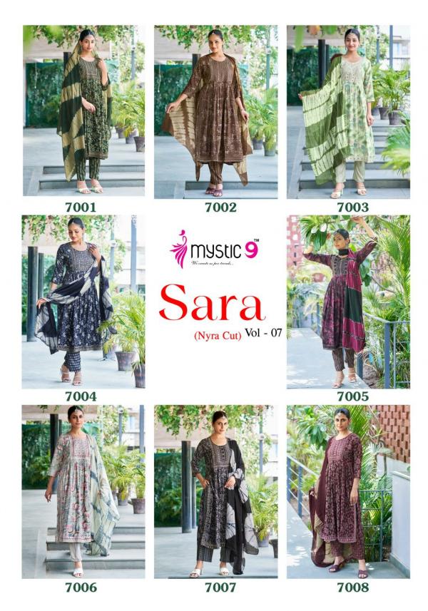 Mystic 9 Sara Vol 7 Rayon Kurti Bottom With Dupatta Collection