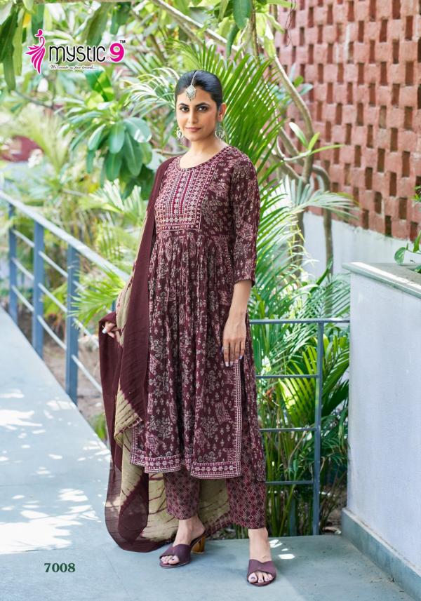 Mystic 9 Sara Vol 7 Rayon Kurti Bottom With Dupatta Collection