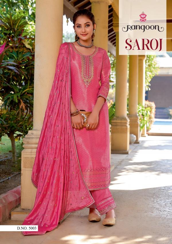 Rangoon Saroj Viscose Embroidery Kurti Bottom With Dupatta