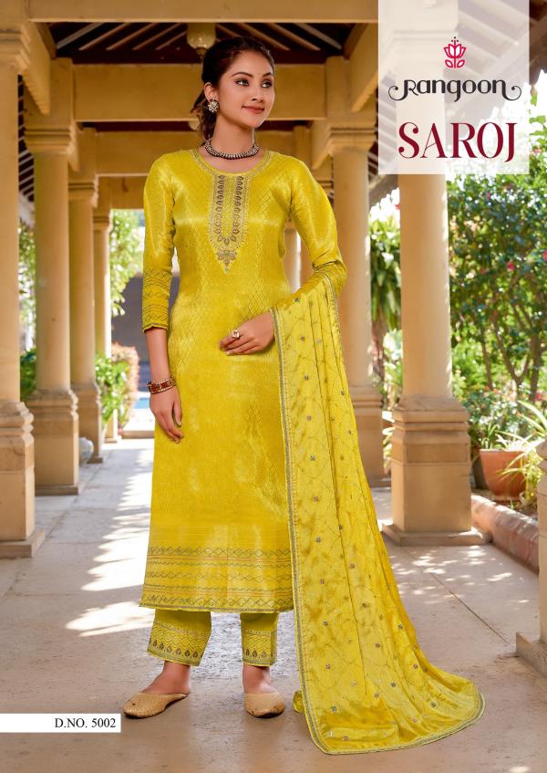 Rangoon Saroj Viscose Embroidery Kurti Bottom With Dupatta