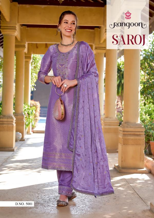 Rangoon Saroj Viscose Embroidery Kurti Bottom With Dupatta