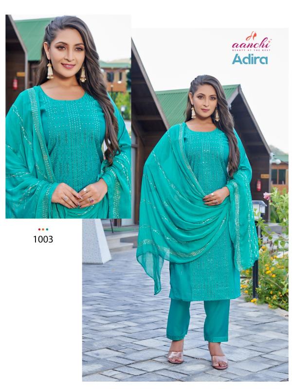 Aanchi Adira Roman Silk Kurti Bottom With Dupatta Collection