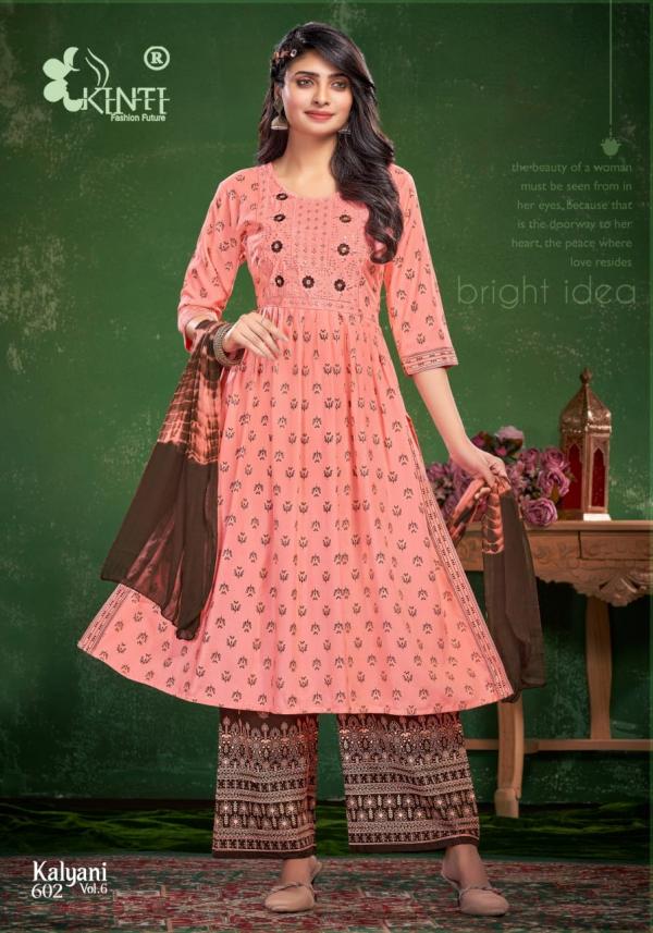 	Kinti Kalyani Vol 6 Rayon Kurti Plazo With Dupatta Collection