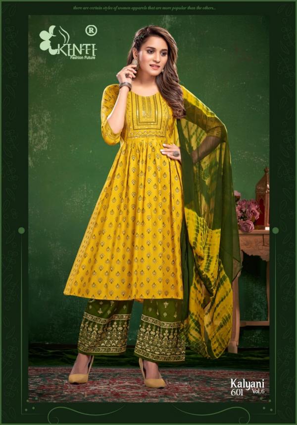 	Kinti Kalyani Vol 6 Rayon Kurti Plazo With Dupatta Collection