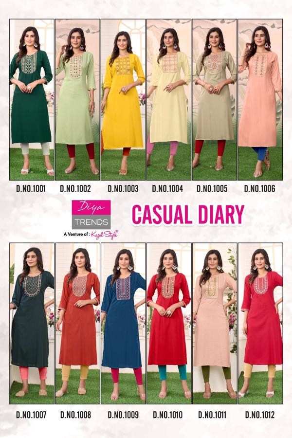 Casual Diary By Diya Trends Rayon Kurti Collection