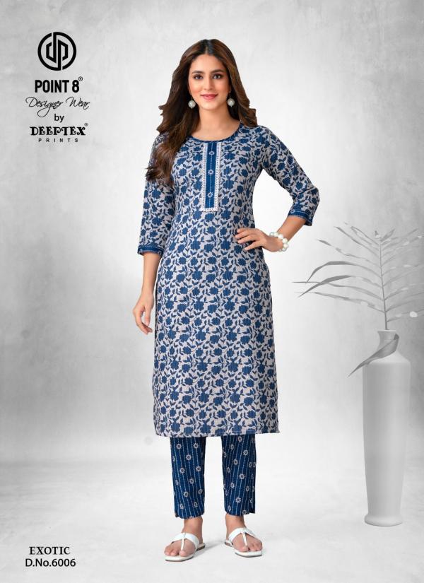 Deeptex Exotic Vol 6 Cotton Kurti With Bottom Collection