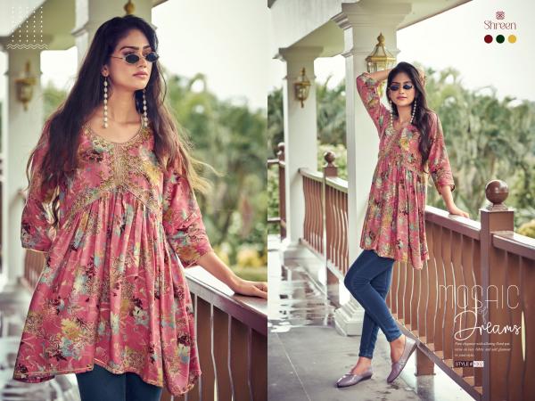 Shreen Resham Vol 5 Rayon Printed Tunic Top Collection