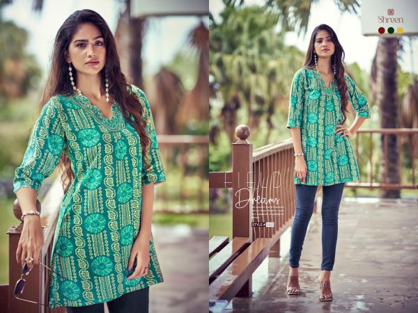 Shreen Resham Vol 5 Rayon Printed Tunic Top Collection