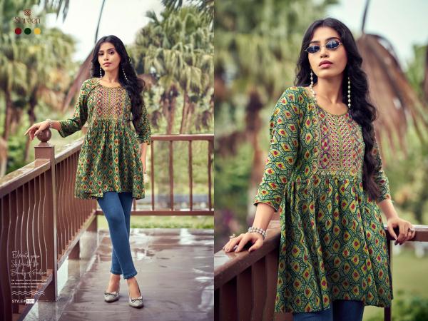 Shreen Resham Vol 5 Rayon Printed Tunic Top Collection