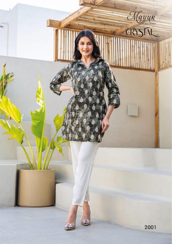 Mayur Crystal Vol 2 Fancy Printed Tunic Top Collection