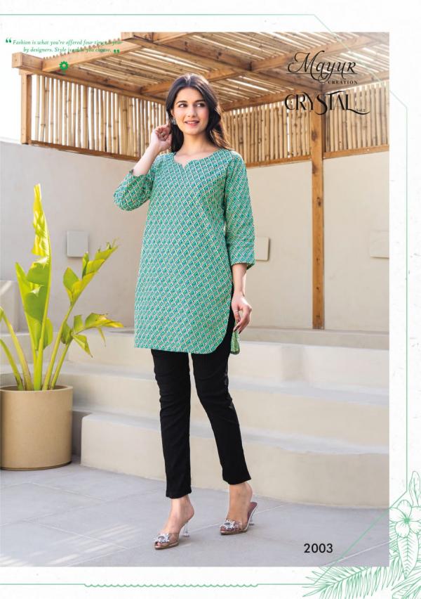 Mayur Crystal Vol 2 Fancy Printed Tunic Top Collection