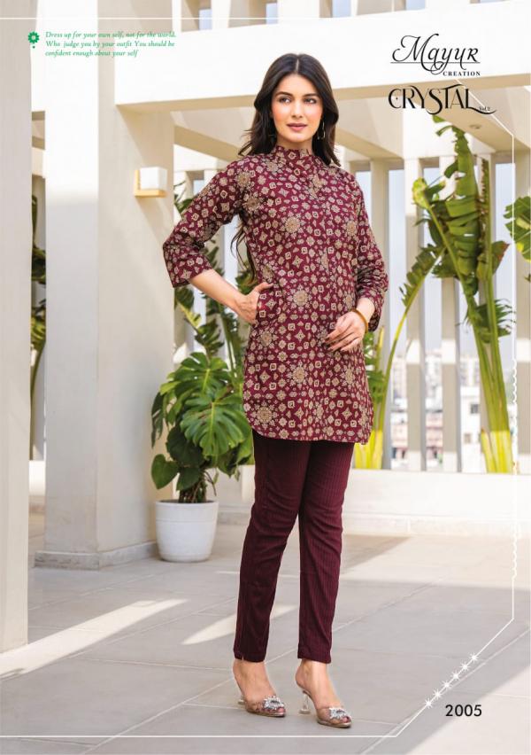 Mayur Crystal Vol 2 Fancy Printed Tunic Top Collection